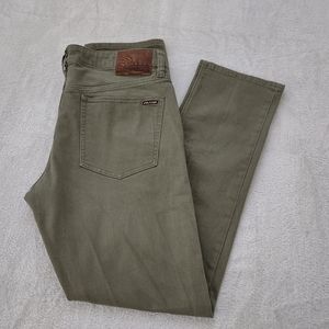 VOLCOM Brand Men's "VORTA" Slim Straight Army Green Jeans 34